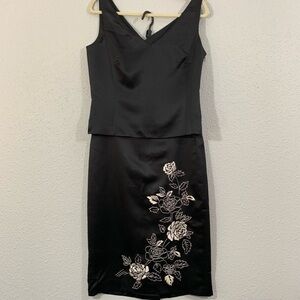 NWT LOFT Two Piece Embroidered cocktail Dress